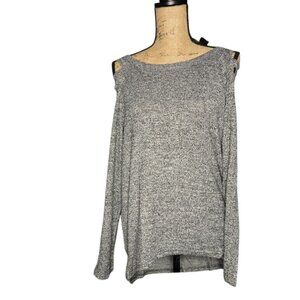NWT Poof Nordstrom grey marl cold shoulder top medium